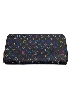 Louis Vuitton Long Wallet Zippy Monogram Multicolor Noir PVC Ladies' Used