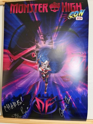 #ad SIGNED SDCC 2024 Exclusive Monster High DEADFAST GHOULIA YELPS Poster San Diego $69.96