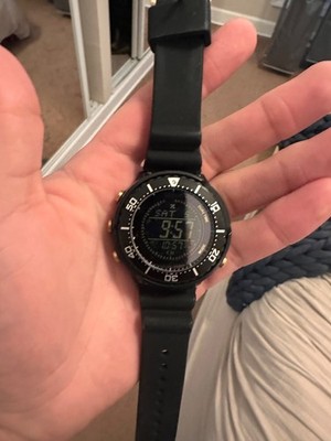 Seiko Prospex Field Master SBEP005 Solar Digita 1 Watch Black & Gold 49.5mm