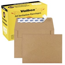 100 Qty A6 Envelopes Self Seal 6.5 x 4.75" Brown Kraft Paper 4x6 Cards Photos