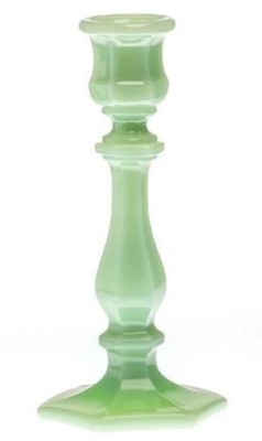 Candleholder Candlestick Holder - Jade Jadeite Jadite Green Glass - Mosser USA