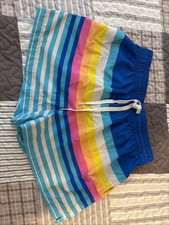 Chubbies Boys Swim Trunks Small Sz 8 Bright Stripes Excellent