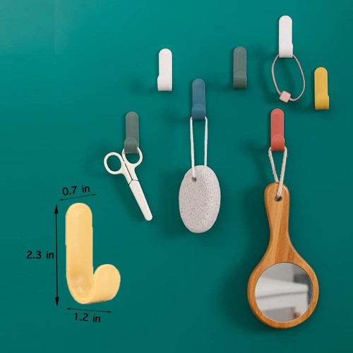 12 Pack Adhesive Hooks Utility Wall Hooks Key Hooks for Wall Decorative Key - Picture 5 of 7