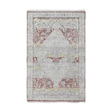 Hand Knotted Rug 3'x4'10" Ivory Medallion Design Wool Ziegler Mahal Oriental