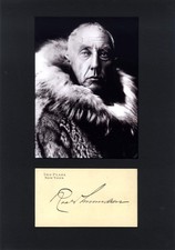 ANTARCTIC EXPEDITION Roald Amundsen autograph, signed card & mounted