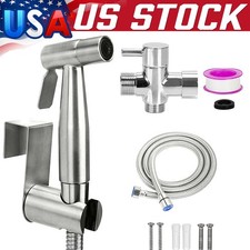 Toilet Shattaf Adapter Hose Bidet Spray Stainless Steel Handheld Shower Head US 