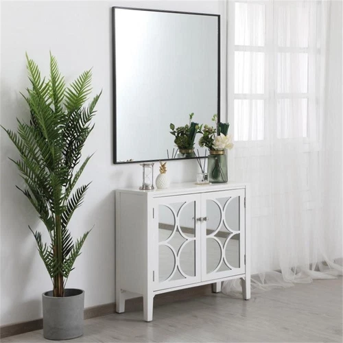 Elegant Decor Eternity 40" x 36" Contemporary Metal Frame Mirror in Black - Picture 12 of 12