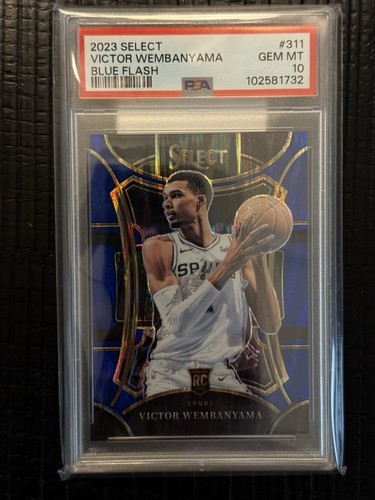 2023 Panini Select Victor Wembanyama Blue Flash Prizm /99 #311 RC PSA 10 Spurs