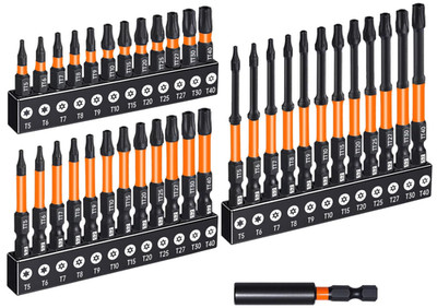 Juego de puntas Torx de seguridad T5-T40 de 36 piezas: Con puntas magnéticas de
