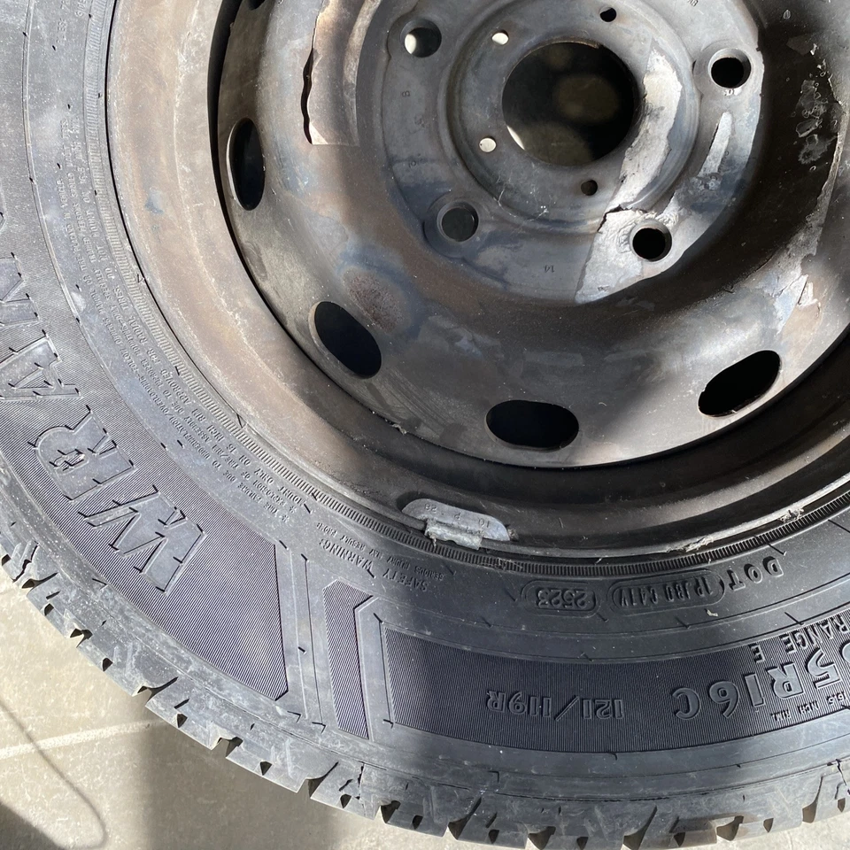 Good Year Wrangler 235 65 R16 C 121 119  Tire Rim 16 2015 Ford Transit 250 10/32 - Image 2 of 4