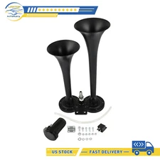 2 Trumpet 150DB Black Chrome 12V For SUV Boat Motorcycle Truck Car Boat Horn new