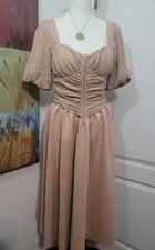 ASOS Design Dress Puff Sleeves Sz 8 US Brown Medieval