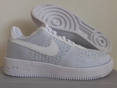 Nike Air Force 1 Flyknit 2.0 White-Pure Platinum Mens Sz 8 [AV3042-100]