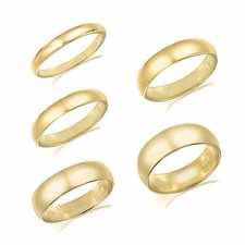 14K Solid Yellow Gold Regular Fit Plain Wedding Band Ring 2-6mm Size 5-13 Polish