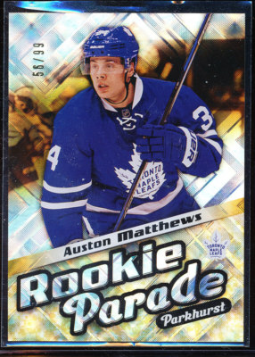 2016-17 PARKHURST ROOKIE PARADE GOLD AUSTON MATTHEWS 56/99 RC