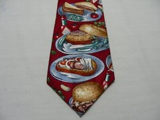TABASCO - Sandwiches - Wide 4" - Made in USA - Vintage 100% Silk Neck Tie!