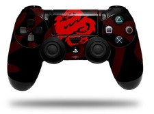 Skin for Playstation 4 Sony PS4 Controller Oriental Dragon Red on Black
