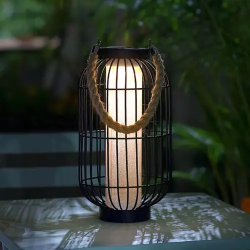Large Solar Powered Lantern Outdoor Heavy Duty Metal Hanging Lights