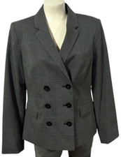 Calvin Klein Women's Blazer Jacket Size 10 - Gray - 6 Button - Luxury Designer