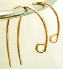 10pcs 14k Yellow gold filled Bass Clef Earring EAR WIRE hook Made in USA GE28