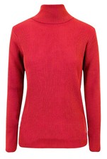 Women's Ribbed Polo Turtle Roll Mock Neck Long Sleeve Jumper Ladies Tops
