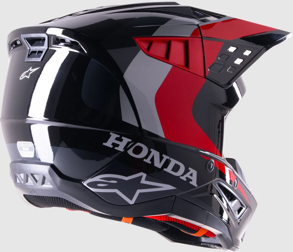 *FREE SHIPPING* ALPINESTARS HONDA SM5 HELMET BLACK/RED PICK YOUR SIZE - Image 2 of 3