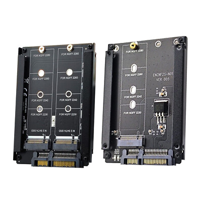 Dual B+M Key M.2 NGFF SATA SSD to 2.5in SATA 3.0 6Gbps JBOD Raid0 Adapter Card 
