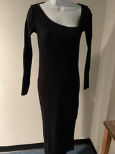 NWT Zara Women’s long black dress Size Medium Long Sleeves