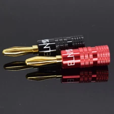 100pcs ELNONE High Quality Gold Plated Speaker Banana Plug Male Audio Connector