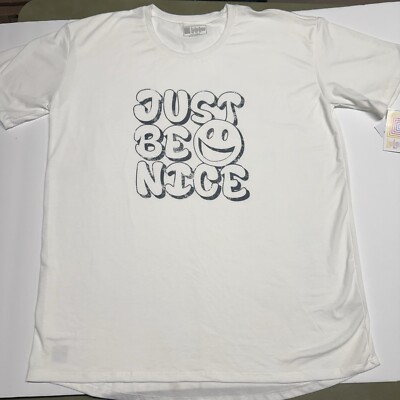 (NEW w Tag) Adult XL LuLaRoe Brand T-Shirt Just Be Nice Smiley Face Lu La Roe