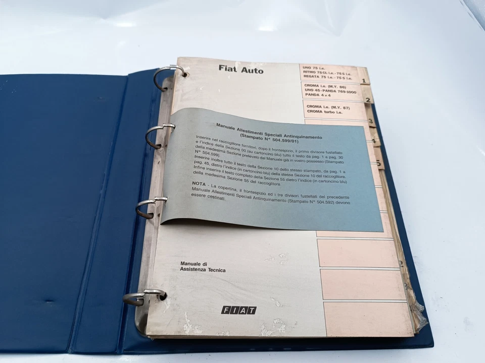 Manuale officina Fiat Uno Turbo Panda 4X4 Croma TB allestimenti antinquinamento - Immagine 4 di 4