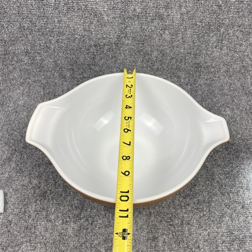Vintage Pyrex 4 Qt Mixing Bowl Cinderella Brown Gold Rooster Early Americana 444 - Picture 10 of 10