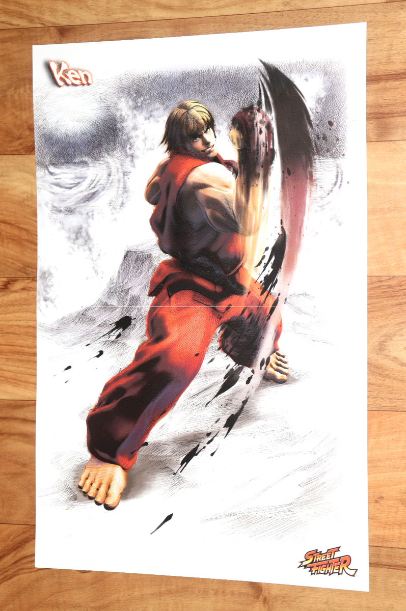 Street Fighter Ken Masters Very Rare Small Poster 42x28cm | eBay