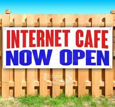INTERNET CAFE NOW OPEN Advertising Vinyl Banner Flag Sign Many Sizes