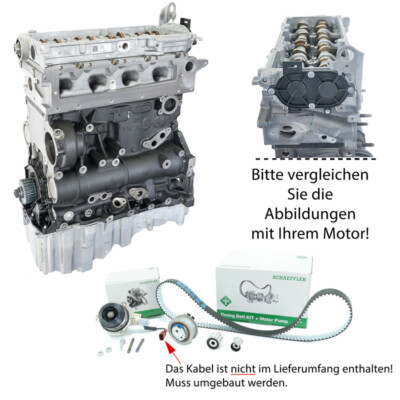 Teilmotor geschl. mit Zahnriemenkit für Audi 2.0 TDI DEUA DEUB 04L100031Q 110KW 