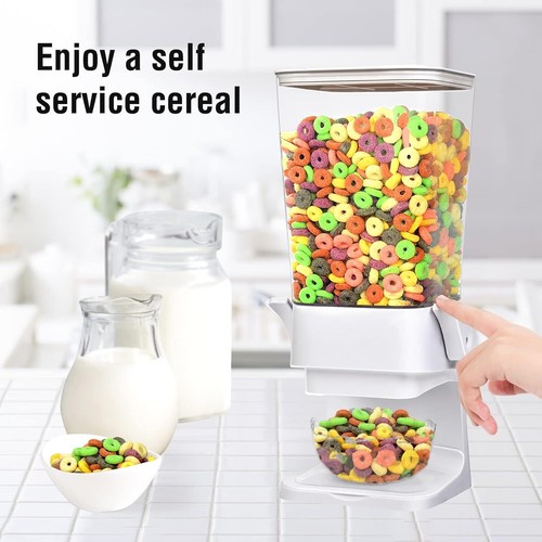 Double Cereal Dispenser Countertop Large Cereal Containers Storage Dispenser for - Picture 6 of 7
