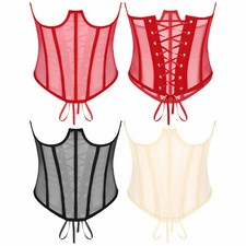 Sexy Women's See-Through Slim Body Shaper Cincher Underbust Bustier Corset Tops