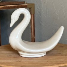 Cream MCM swan hand towel holder vintage decor piece