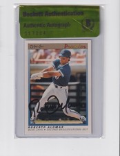 Roberto Alomar Signed 1991 OPC Premier #1 On Card Autograph Beckett Authentic