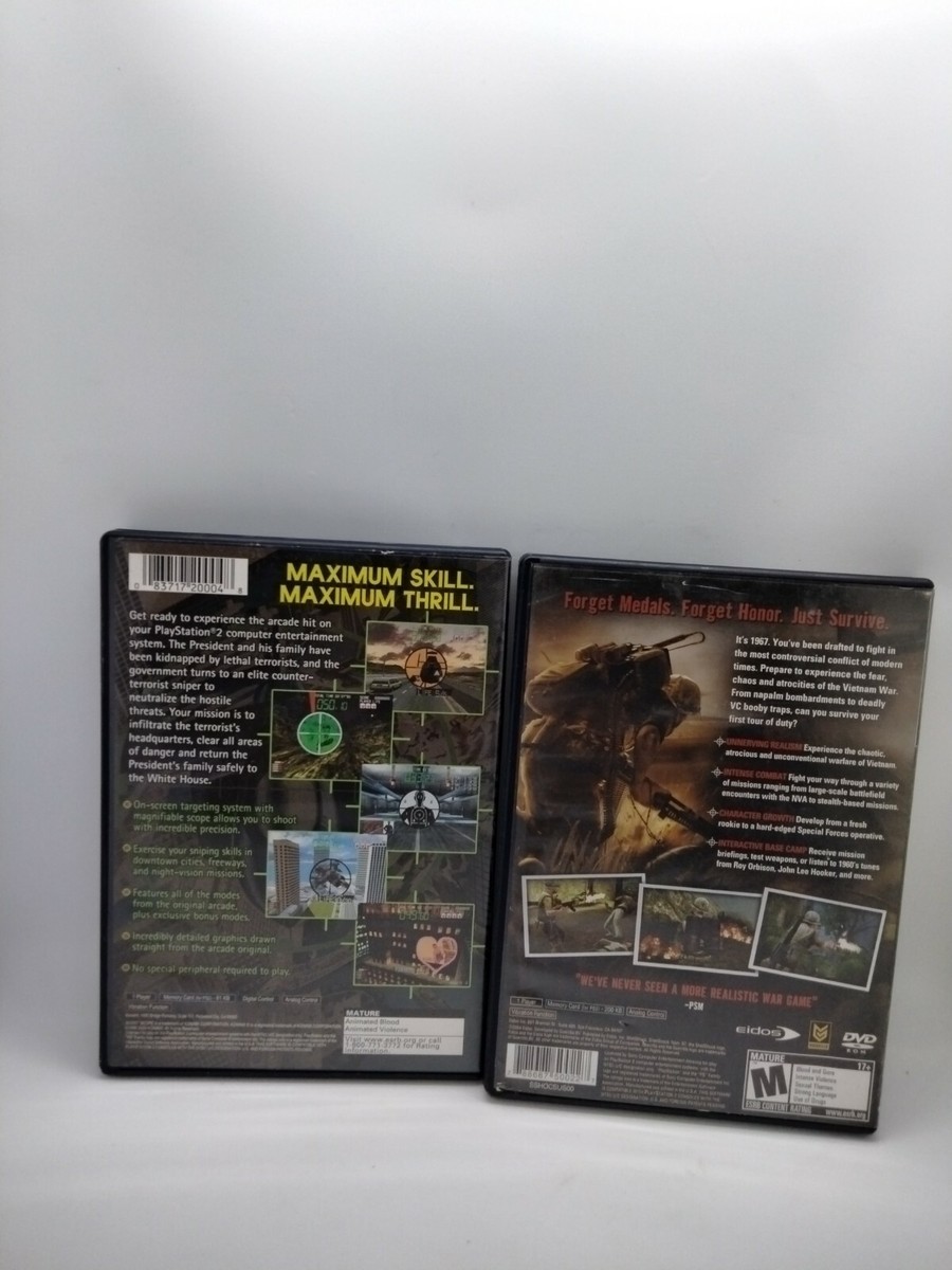 ShellShock: Nam '67, & Silent Scope. Sony PlayStation 2. CIB