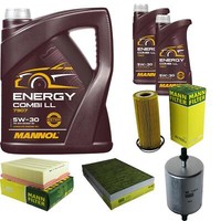 Mann Inspektionspaket 7L Mannol Energy Combi Ll 5W-30 FüR Audi A4 Avant 3.2 Fsi