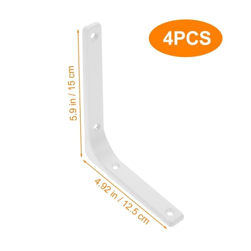 4 Pcs White Stainless Steel Shelf Heavy Duty Shelving Wall Rack Support