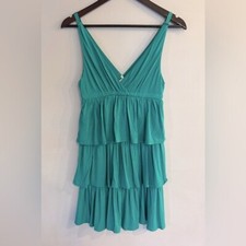 J. CREW Women’s Teal Sleeveless V-Neck Tiered Dress Size S