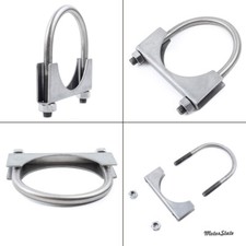 3 304 Stainless Steel Saddle U-bolt Exhaust Muffler Clamp-3inch