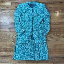 Oleg Cassini Vintage 2 Pc Suit Size 12 80  s Fashion Shoulder Pads Abstract