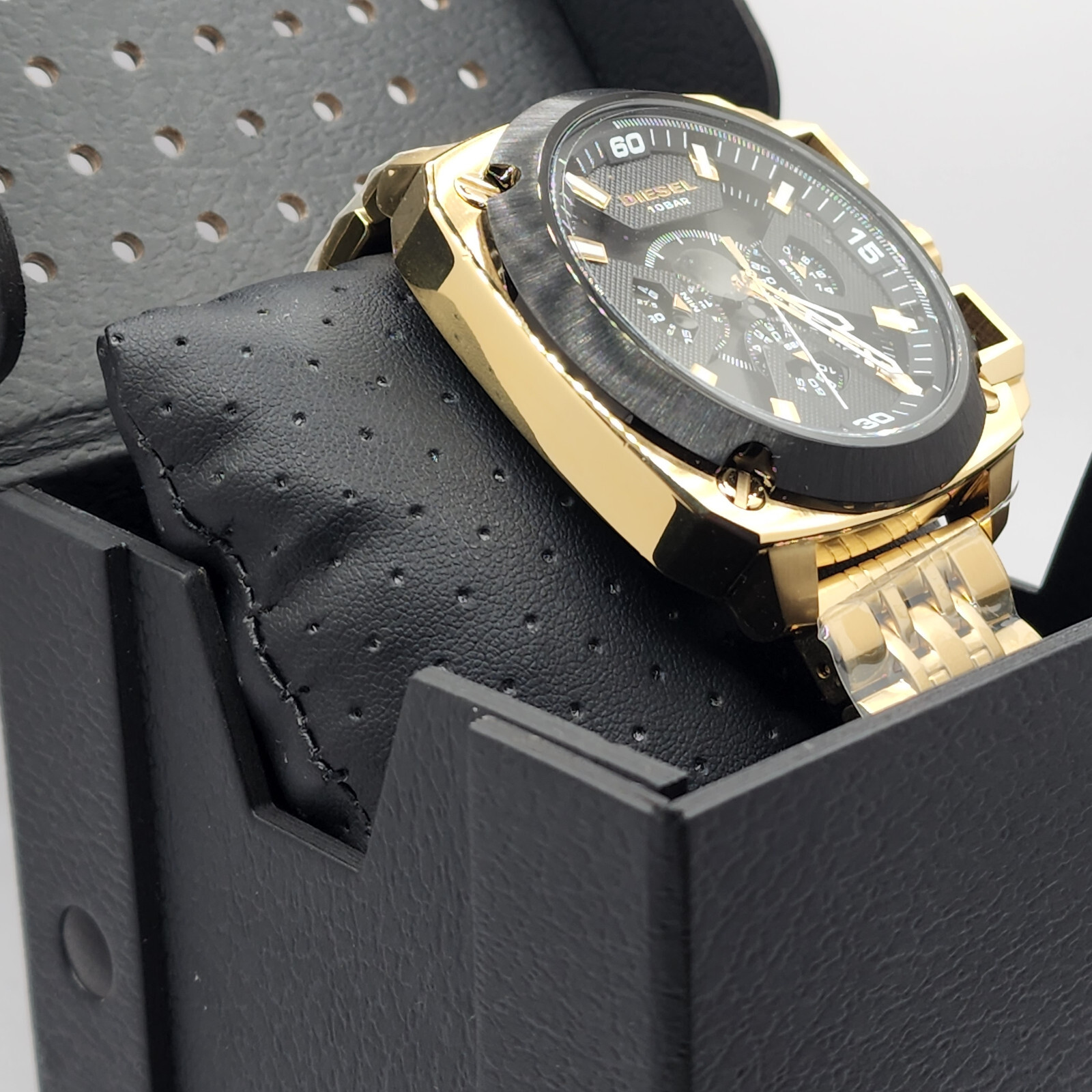 NEW AUTHENTIC DIESEL MEN'S WATCH BAMF CHRONOGRAPH GOLD BLACK DZ7378