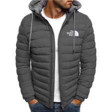 Mens Hooded Winter Jacket Windproof Warm Parka Coat Casual Outdoor Zip Up