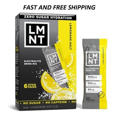 LMNT Zero Sugar Electrolyte Drink Mix - Lemonade - 6 Count New