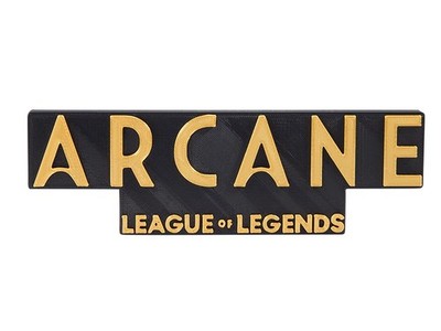 Arcane League Of Legends 3D Logo Sign Shelf Sitter Desk Display Fan Wall Art