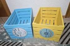 Malfy Gin 2 Holzkiste Gelb & Blau 45x31x26cm Deko Aufsteller